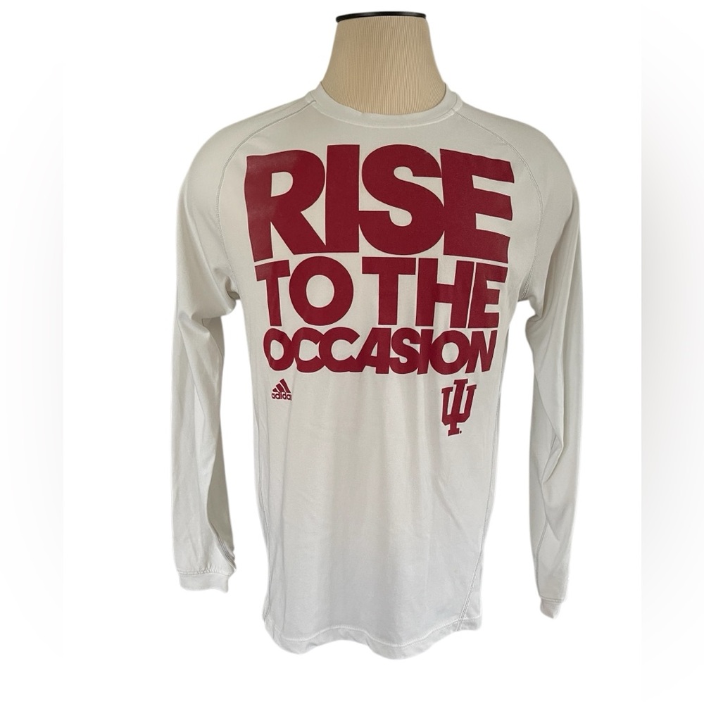 ADIDAS Indiana University Hoosiers ClimaLite White Longsleeve Performance MEDIUM
